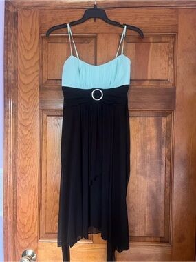 Ruby Rox Mint and Black High-Low Spaghetti Strap Dress